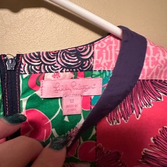 Lily Pulitzer Size 12 How About Them Apples Patchwork Sleeveless Shift Dress - Picture 4 of 7